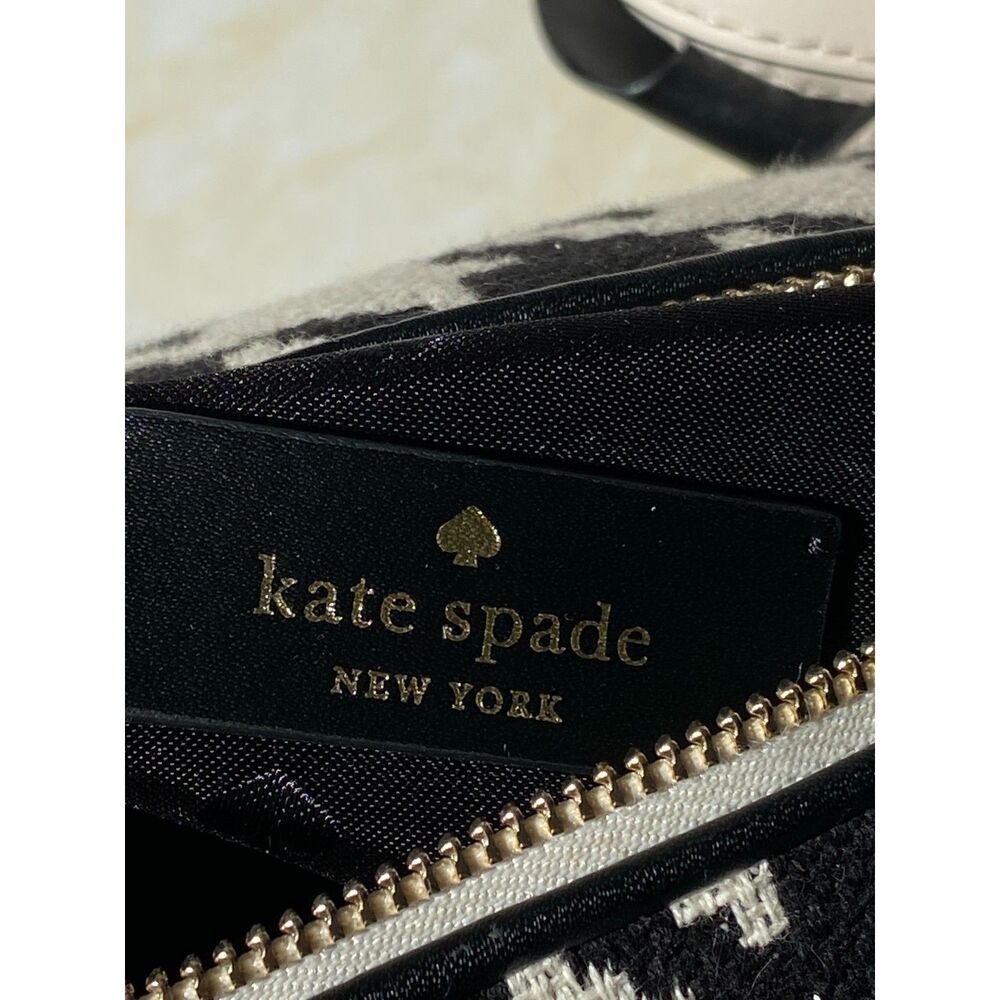RARE 2 in 1 Kate Spade Claude Dachshund Dog Houndstooth Crossbody and Coin Purse - Picture 8 of 16